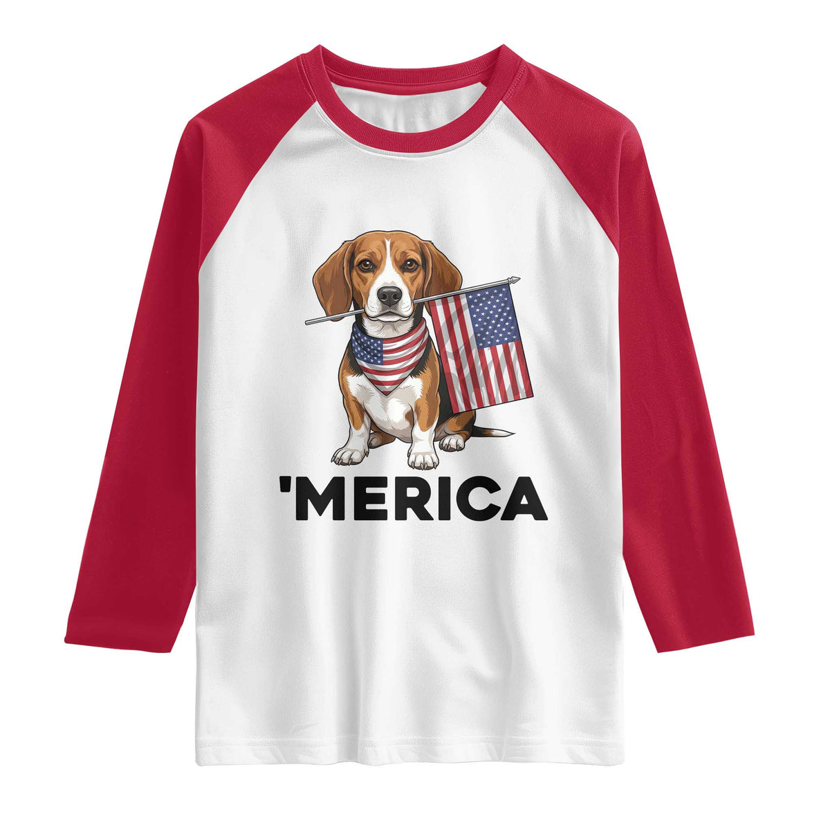 Patriotic Beagle Lover 4th Of July Dog Raglan Shirt Merica Pride