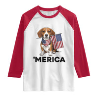 Patriotic Beagle Lover 4th Of July Dog Raglan Shirt Merica Pride