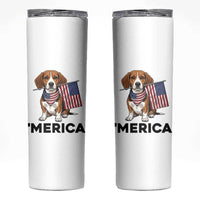 Patriotic Beagle Lover 4th Of July Dog Skinny Tumbler Merica Pride