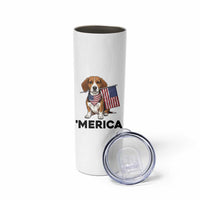 Patriotic Beagle Lover 4th Of July Dog Skinny Tumbler Merica Pride