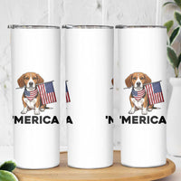 Patriotic Beagle Lover 4th Of July Dog Skinny Tumbler Merica Pride