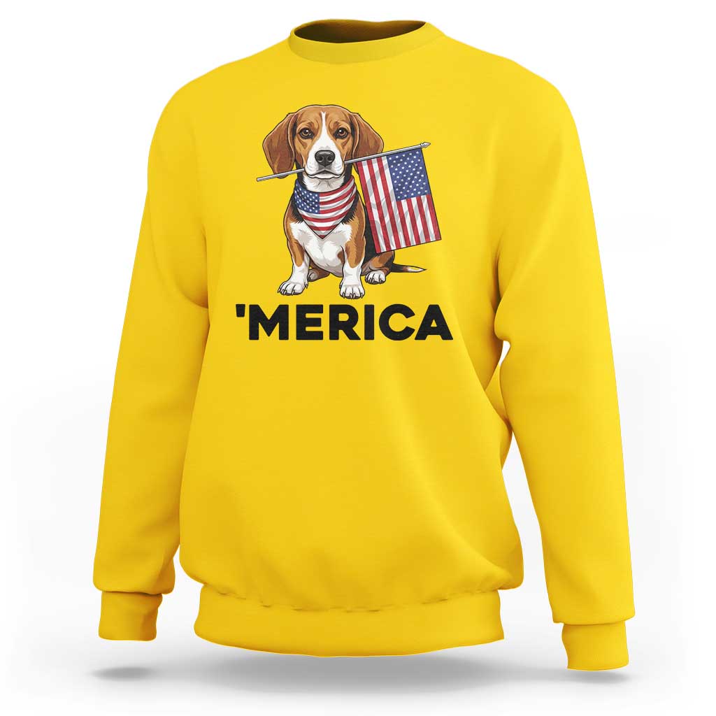 Patriotic Beagle Lover 4th Of July Dog Sweatshirt Merica Pride