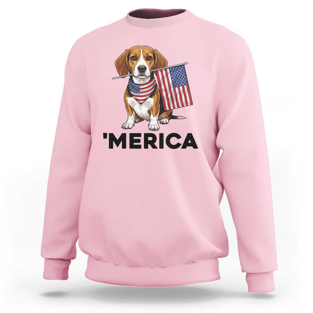 Patriotic Beagle Lover 4th Of July Dog Sweatshirt Merica Pride