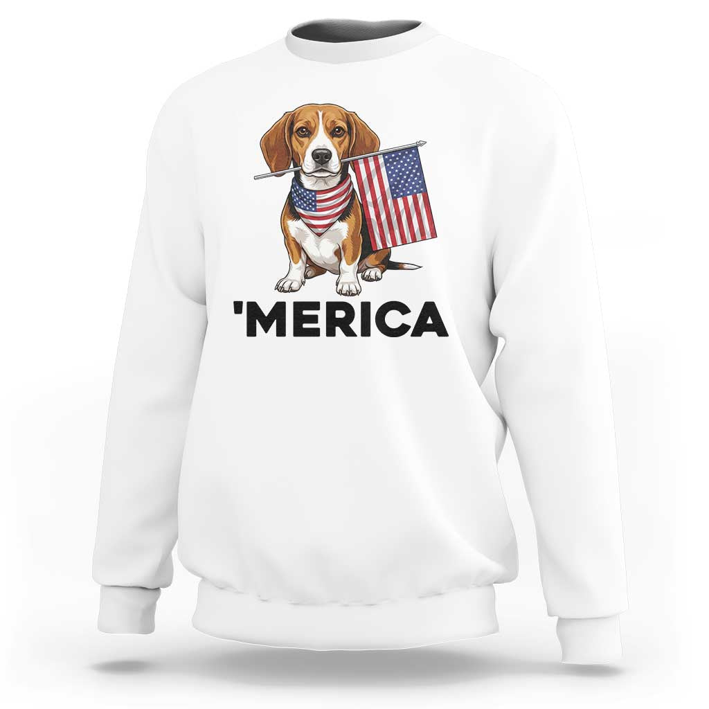 Patriotic Beagle Lover 4th Of July Dog Sweatshirt Merica Pride