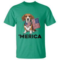 Patriotic Beagle Lover 4th Of July Dog T Shirt Merica Pride