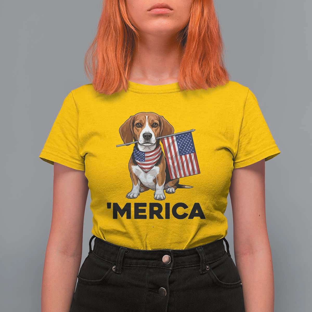 Patriotic Beagle Lover 4th Of July Dog T Shirt For Women Merica Pride