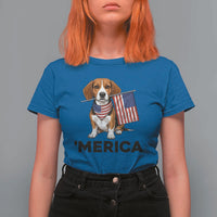 Patriotic Beagle Lover 4th Of July Dog T Shirt For Women Merica Pride