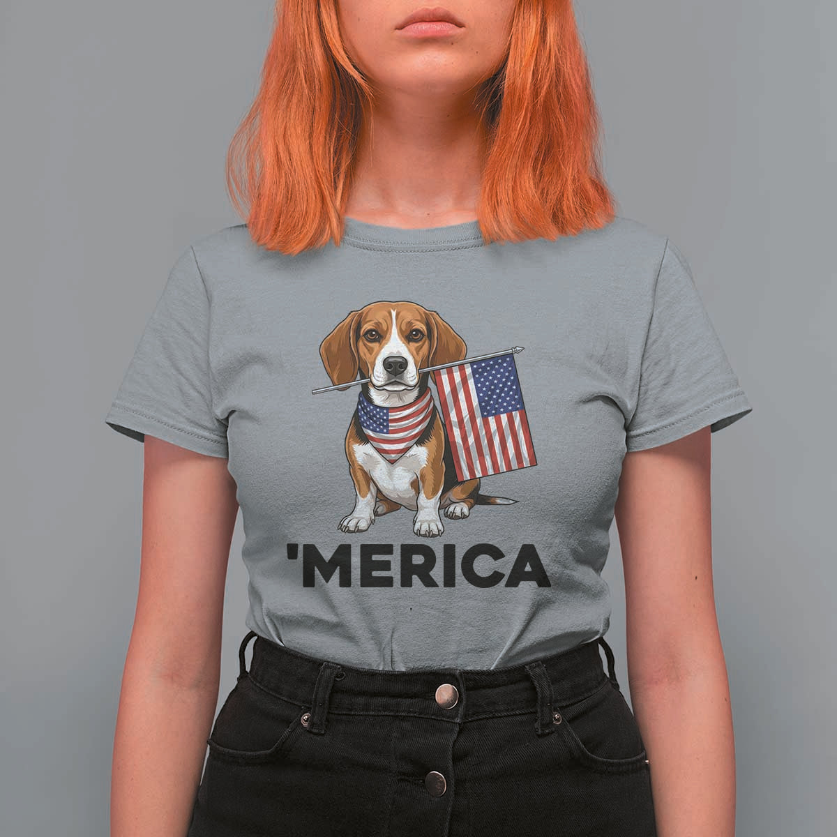 Patriotic Beagle Lover 4th Of July Dog T Shirt For Women Merica Pride