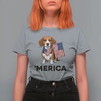 Patriotic Beagle Lover 4th Of July Dog T Shirt For Women Merica Pride