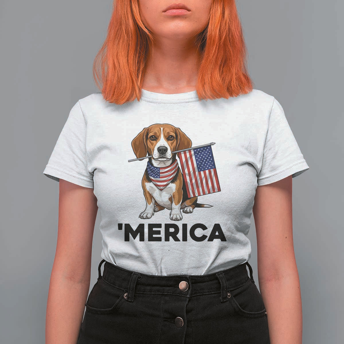 Patriotic Beagle Lover 4th Of July Dog T Shirt For Women Merica Pride