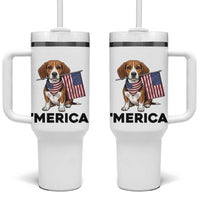 Patriotic Beagle Lover 4th Of July Dog Tumbler With Handle Merica Pride