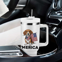 Patriotic Beagle Lover 4th Of July Dog Tumbler With Handle Merica Pride