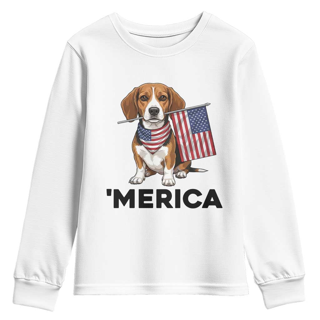 Patriotic Beagle Lover 4th Of July Dog Youth Sweatshirt Merica Pride