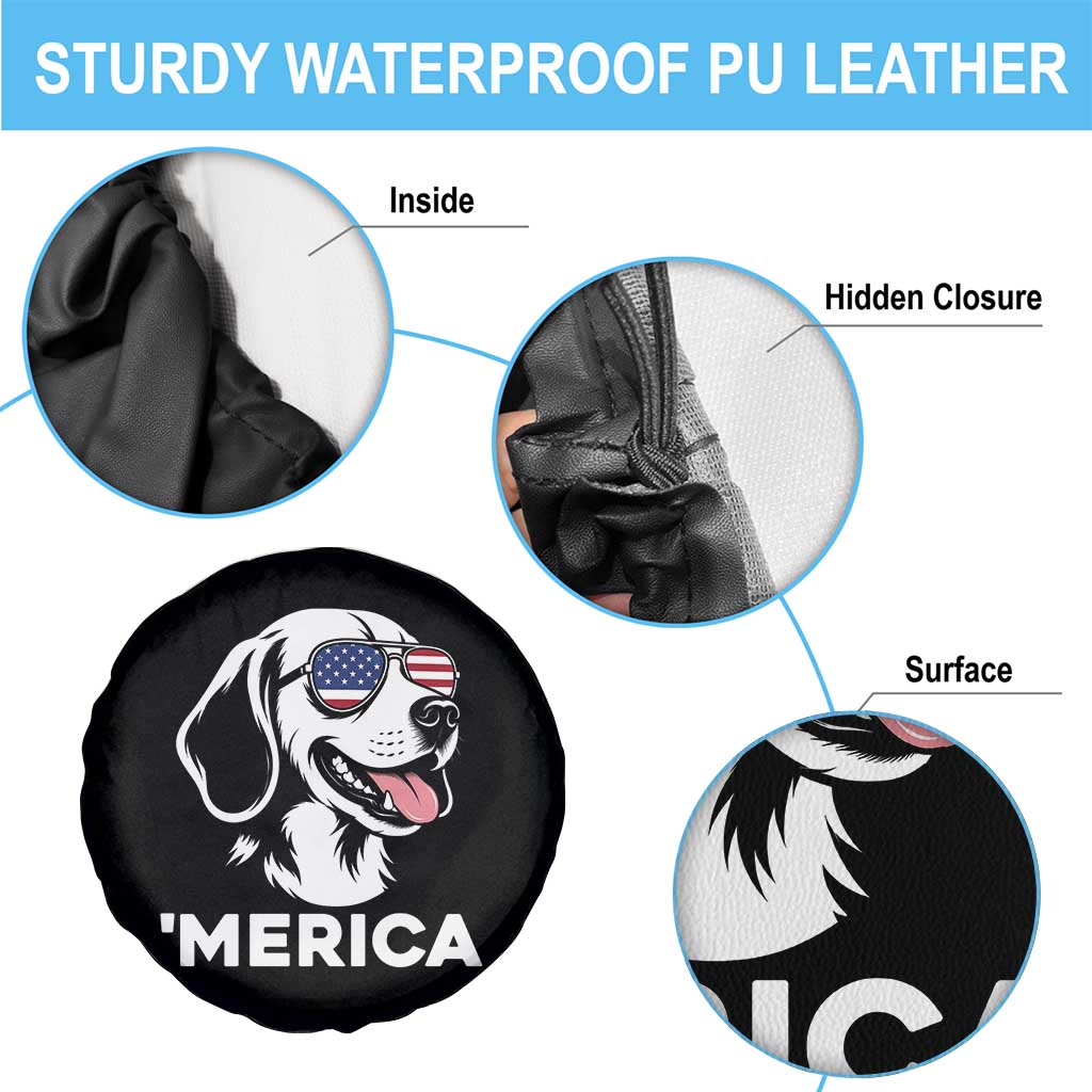 Funny Merica Beagle Lover 4th Of July Spare Tire Cover Patriotic Dog Gift