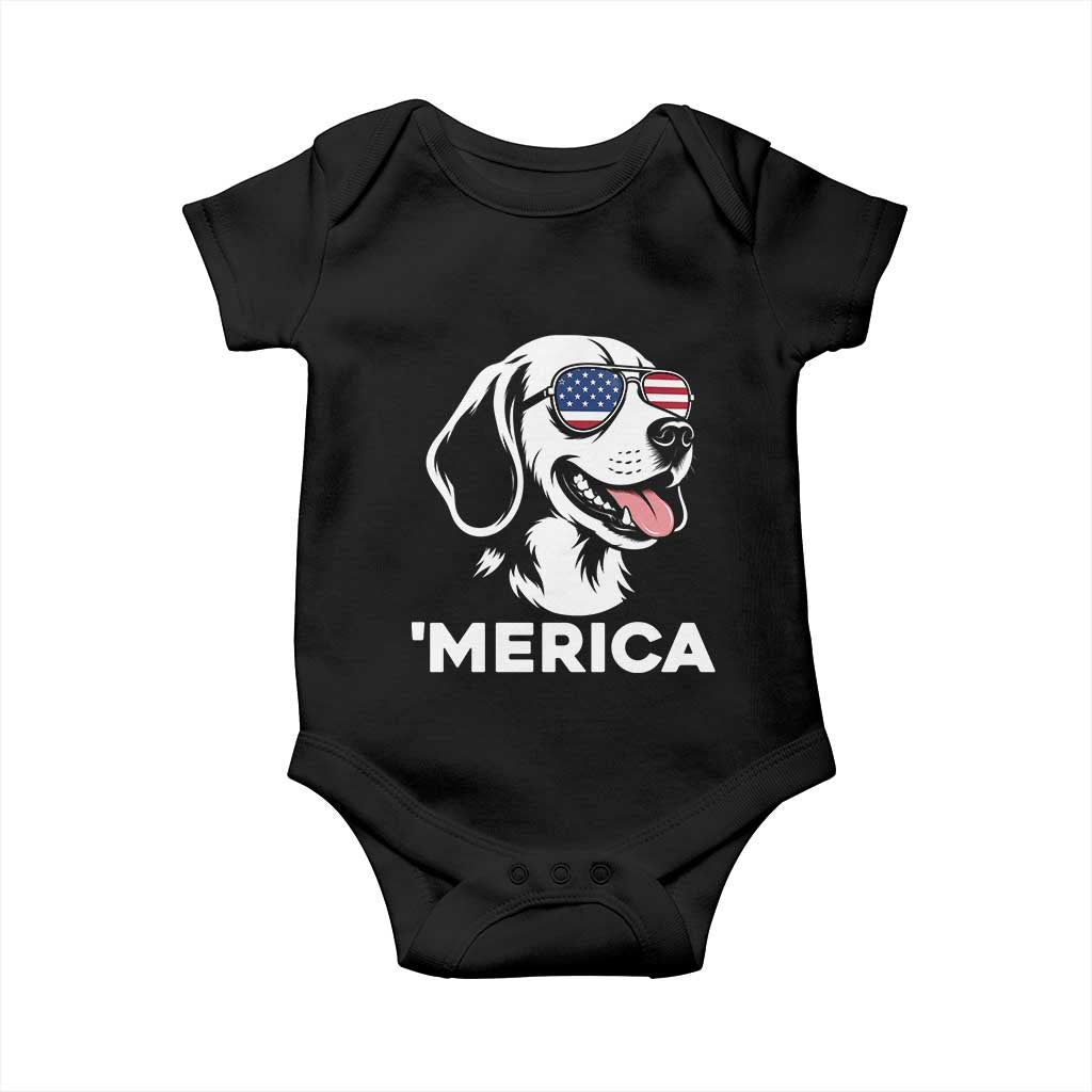 Funny Merica Beagle Lover 4th Of July Baby Onesie Patriotic Dog Gift