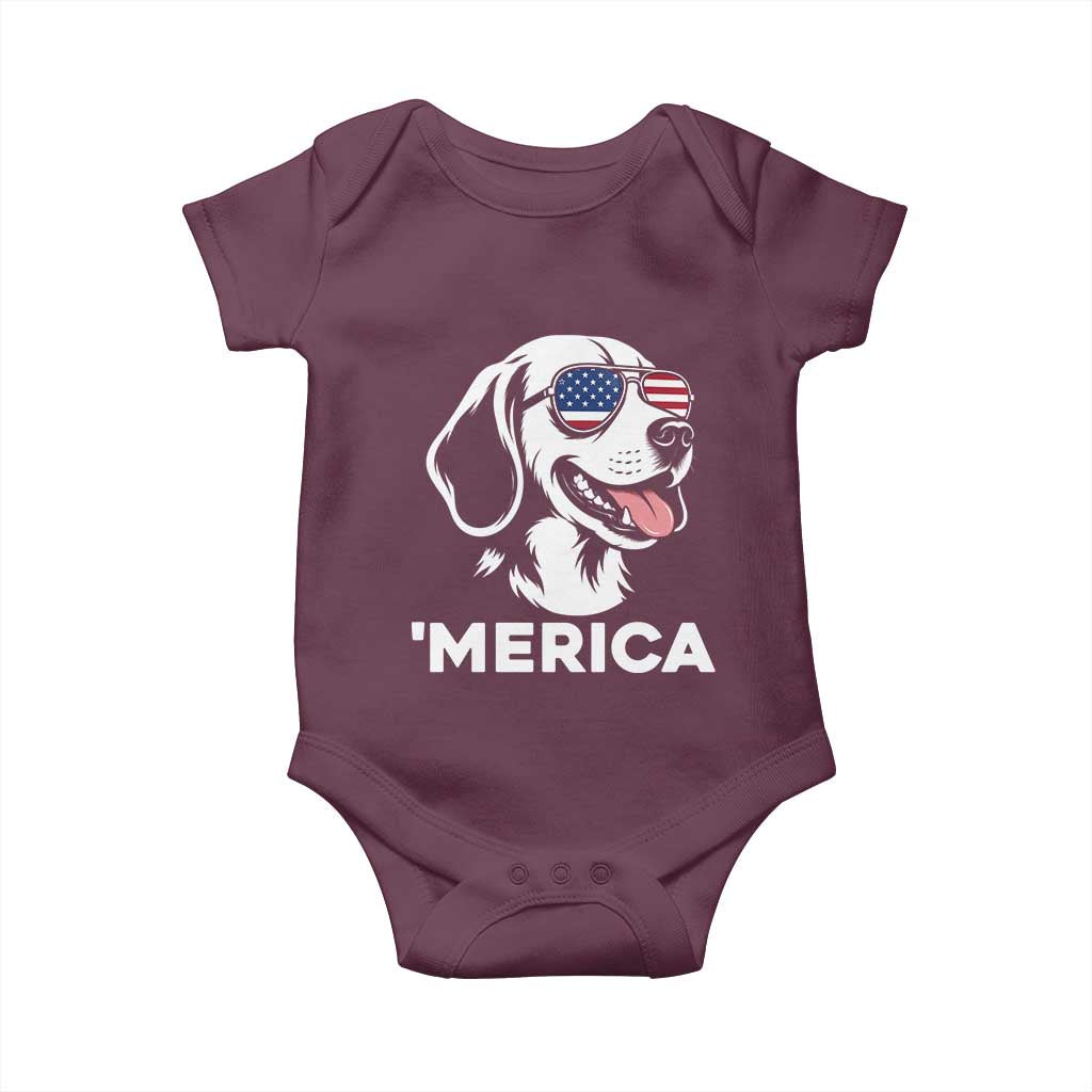 Funny Merica Beagle Lover 4th Of July Baby Onesie Patriotic Dog Gift