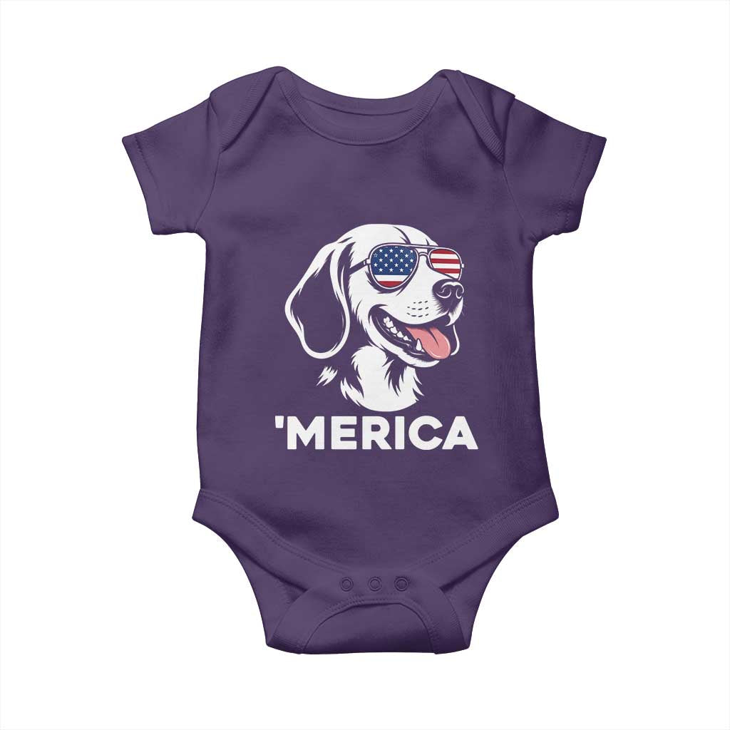 Funny Merica Beagle Lover 4th Of July Baby Onesie Patriotic Dog Gift
