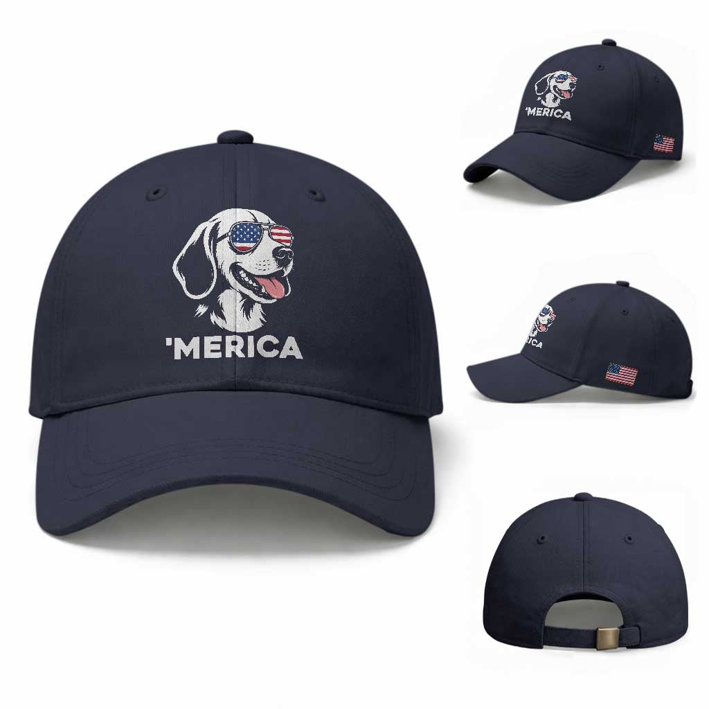 Funny Merica Beagle Lover 4th Of July Baseball Cap Patriotic Dog Gift