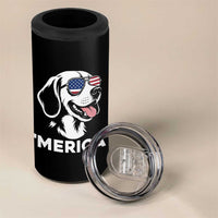 Funny Merica Beagle Lover 4th Of July 4 in 1 Can Cooler Tumbler Patriotic Dog Gift