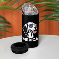Funny Merica Beagle Lover 4th Of July 4 in 1 Can Cooler Tumbler Patriotic Dog Gift