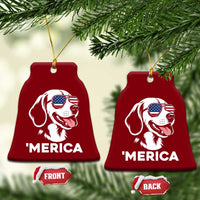Funny Merica Beagle Lover 4th Of July Ceramic Ornament Patriotic Dog Gift