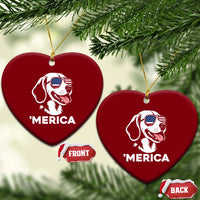 Funny Merica Beagle Lover 4th Of July Ceramic Ornament Patriotic Dog Gift