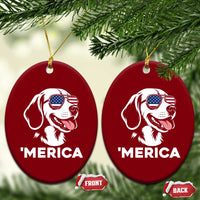 Funny Merica Beagle Lover 4th Of July Ceramic Ornament Patriotic Dog Gift