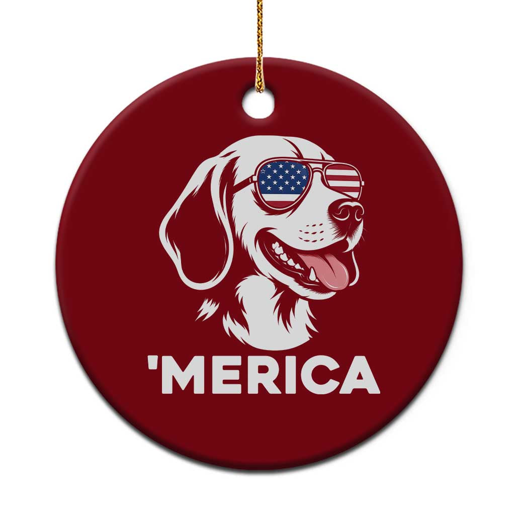 Funny Merica Beagle Lover 4th Of July Ceramic Ornament Patriotic Dog Gift