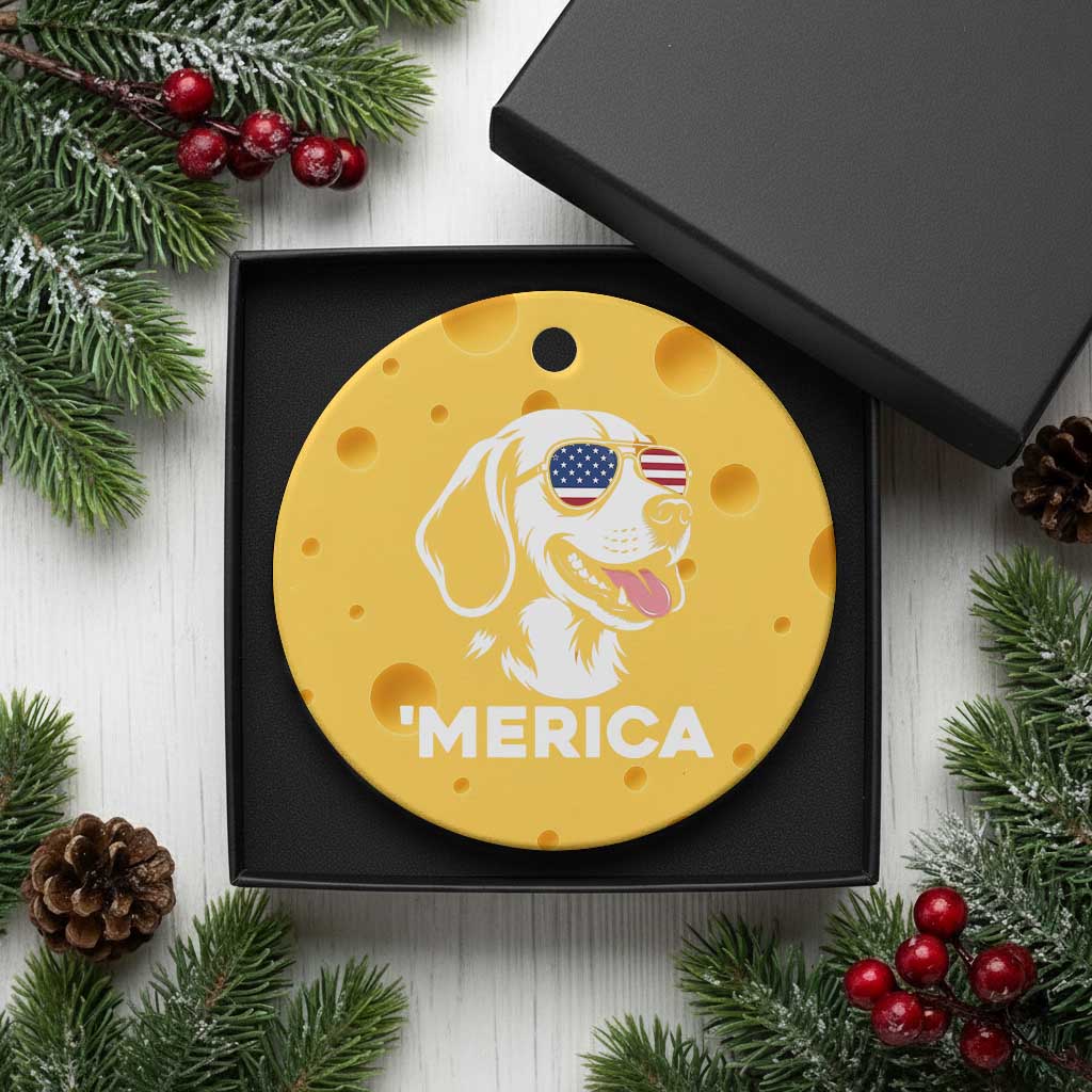 Funny Merica Beagle Lover 4th Of July Ceramic Ornament Patriotic Dog Gift