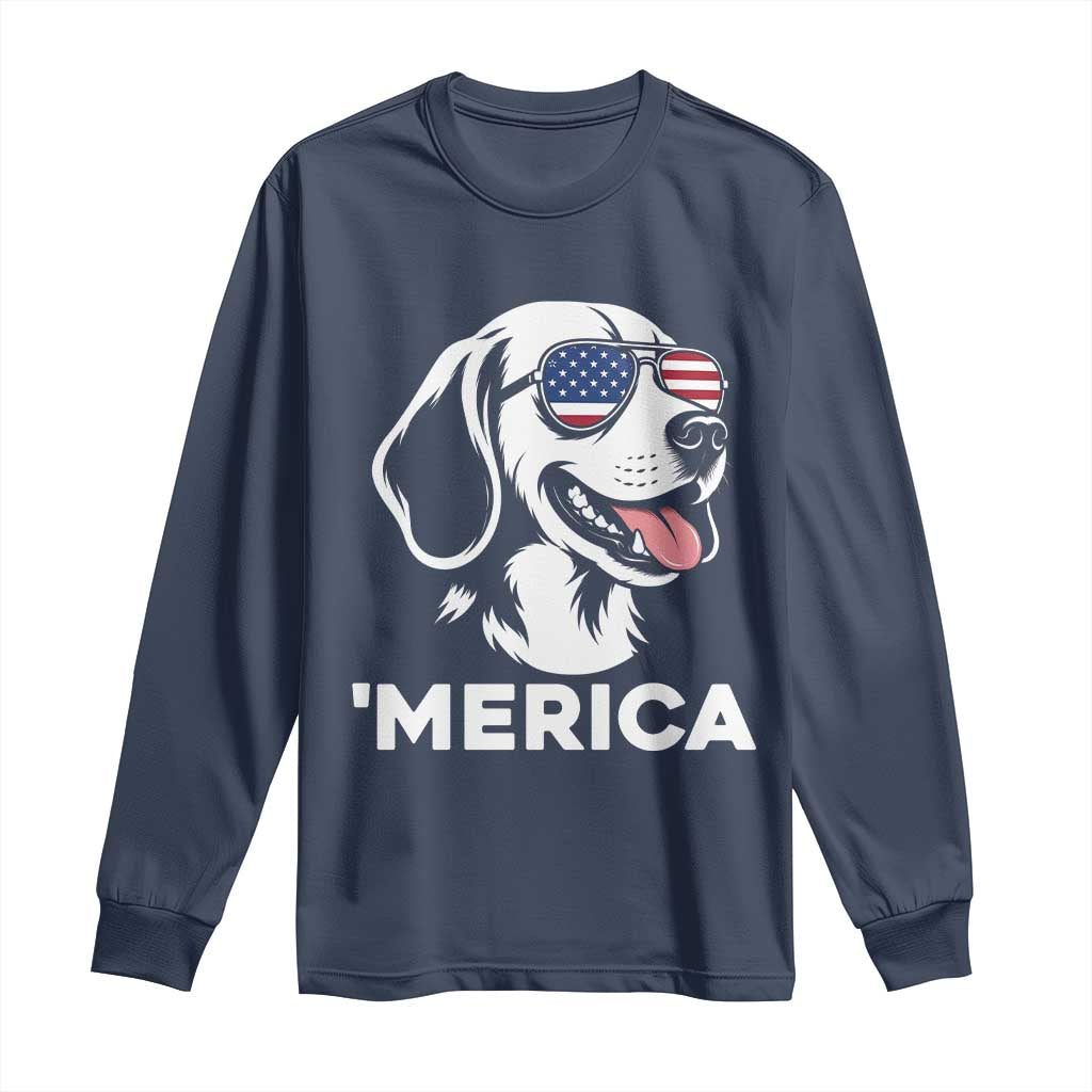 Funny Merica Beagle Lover 4th Of July Long Sleeve Shirt Patriotic Dog Gift