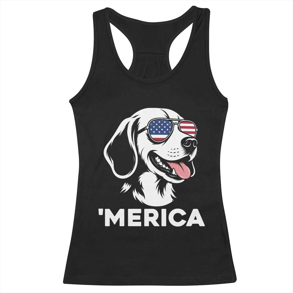 Funny Merica Beagle Lover 4th Of July Racerback Tank Top Patriotic Dog Gift