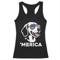 Funny Merica Beagle Lover 4th Of July Racerback Tank Top Patriotic Dog Gift