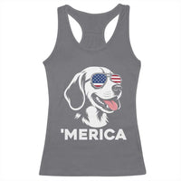 Funny Merica Beagle Lover 4th Of July Racerback Tank Top Patriotic Dog Gift