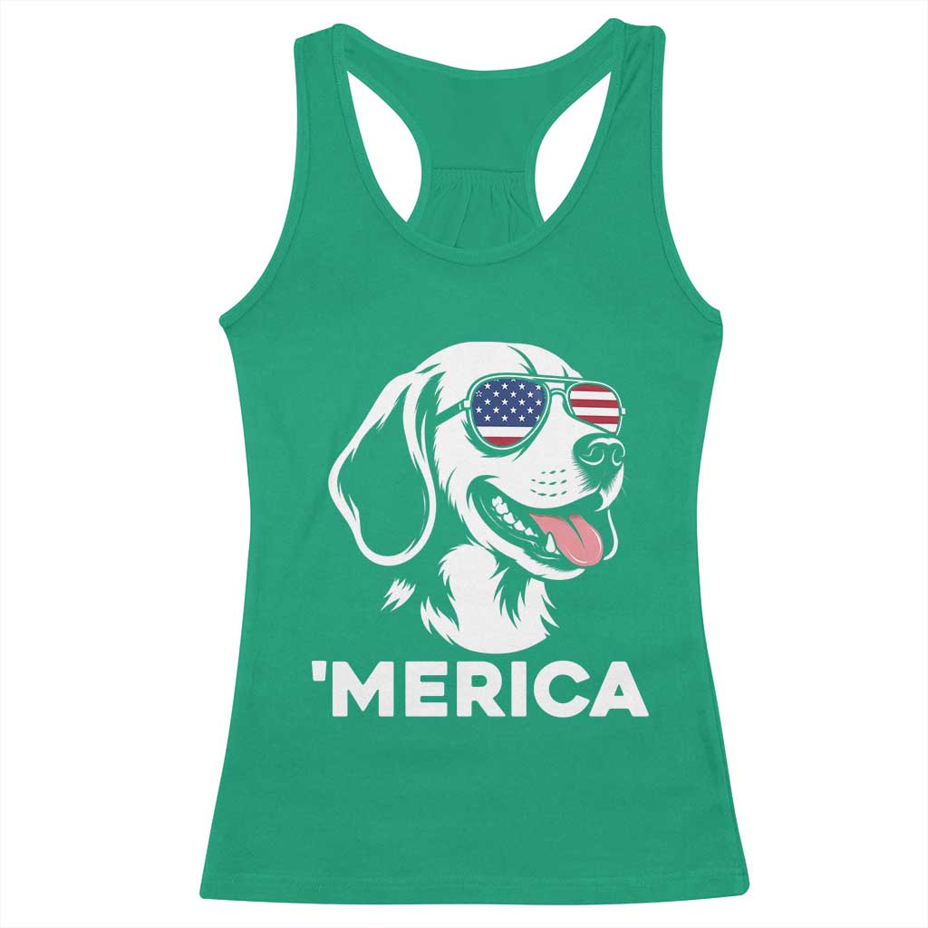 Funny Merica Beagle Lover 4th Of July Racerback Tank Top Patriotic Dog Gift