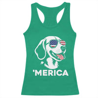Funny Merica Beagle Lover 4th Of July Racerback Tank Top Patriotic Dog Gift