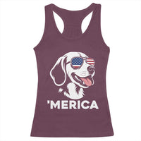 Funny Merica Beagle Lover 4th Of July Racerback Tank Top Patriotic Dog Gift