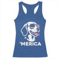 Funny Merica Beagle Lover 4th Of July Racerback Tank Top Patriotic Dog Gift
