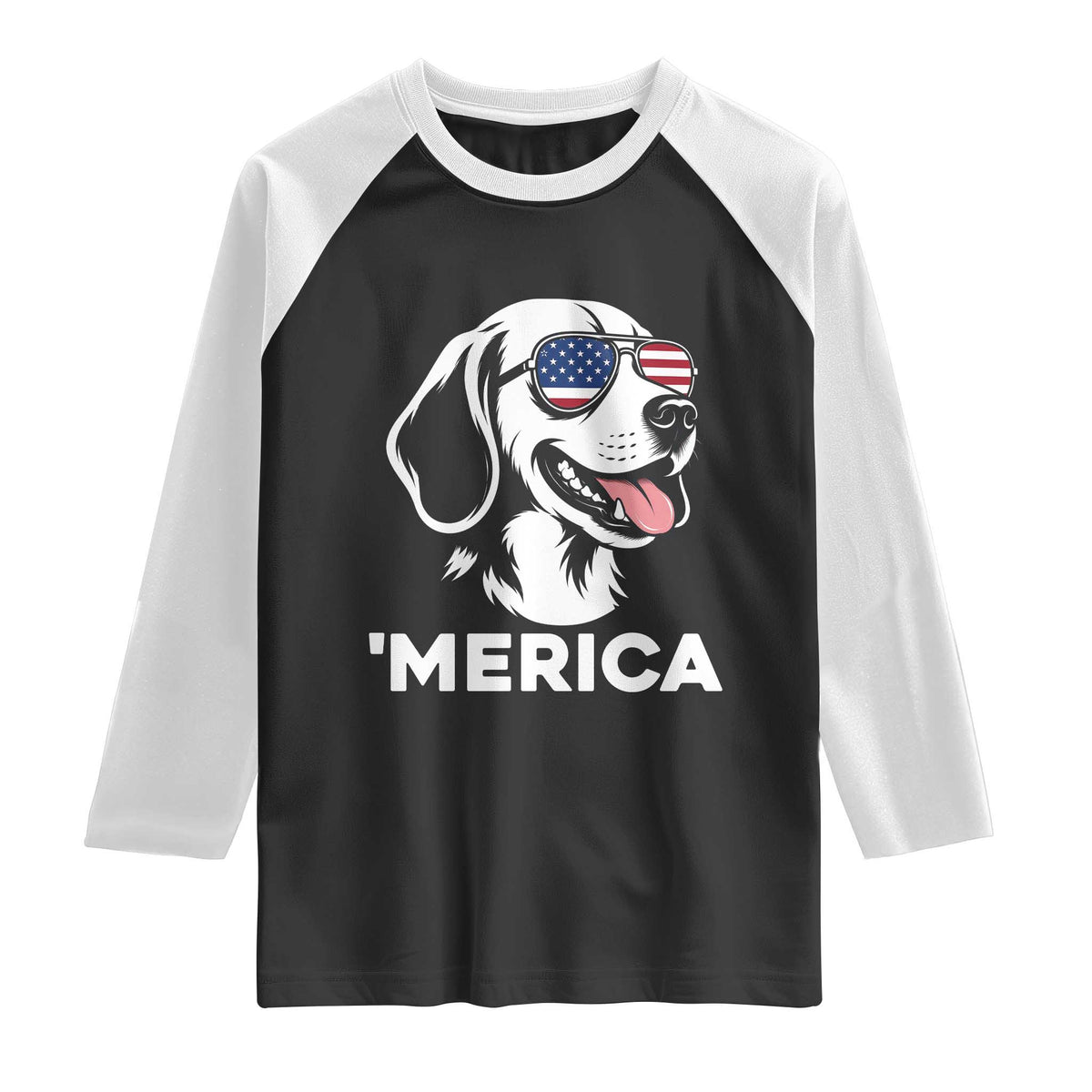 Funny Merica Beagle Lover 4th Of July Raglan Shirt Patriotic Dog Gift