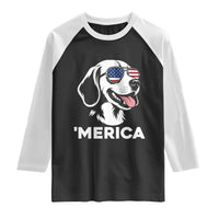 Funny Merica Beagle Lover 4th Of July Raglan Shirt Patriotic Dog Gift
