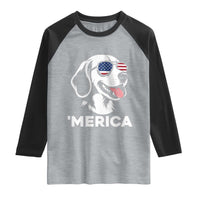 Funny Merica Beagle Lover 4th Of July Raglan Shirt Patriotic Dog Gift