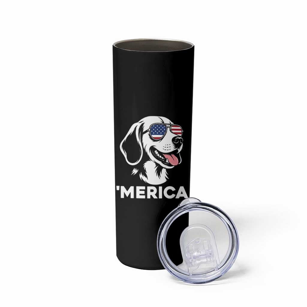 Funny Merica Beagle Lover 4th Of July Skinny Tumbler Patriotic Dog Gift