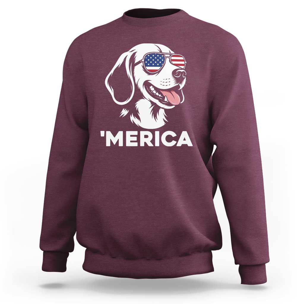 Funny Merica Beagle Lover 4th Of July Sweatshirt Patriotic Dog Gift