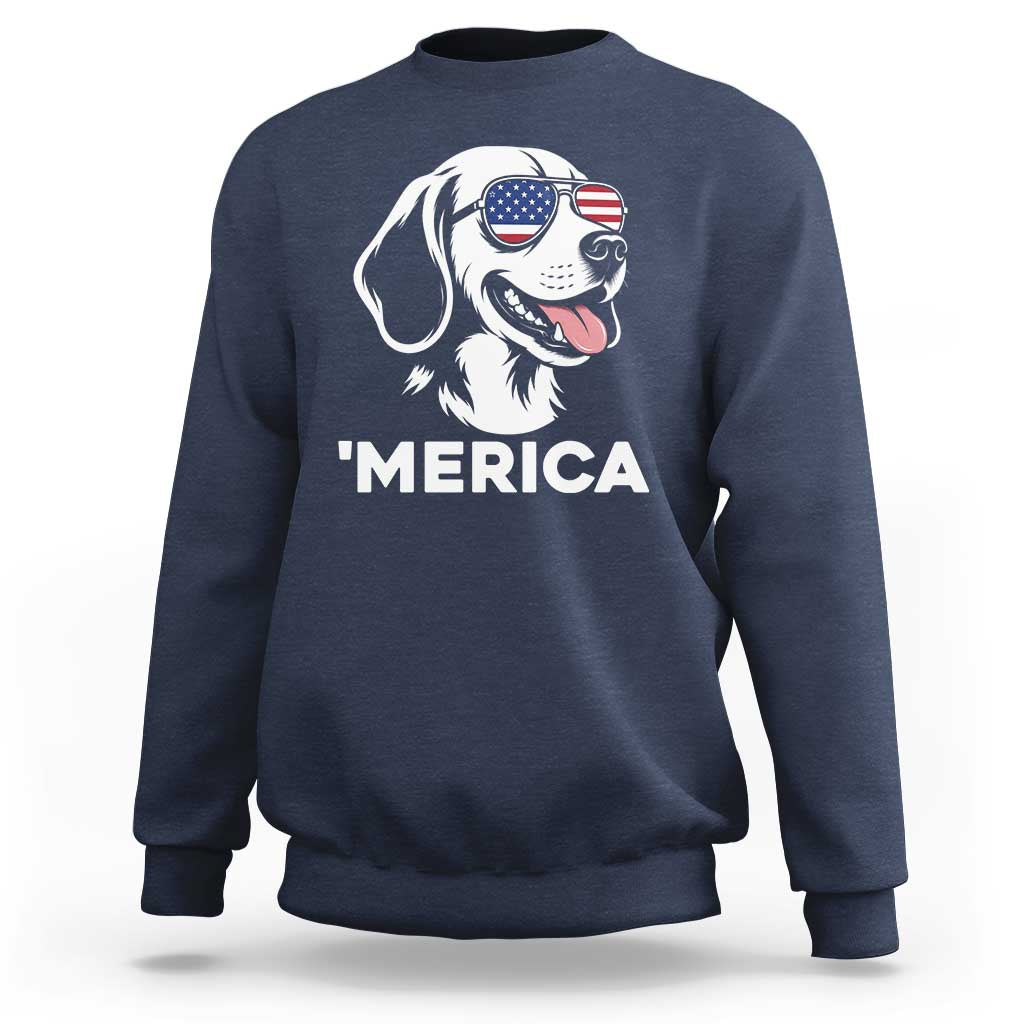 Funny Merica Beagle Lover 4th Of July Sweatshirt Patriotic Dog Gift
