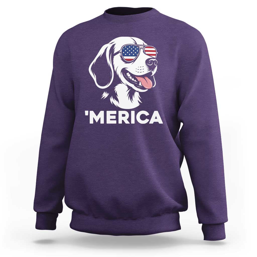 Funny Merica Beagle Lover 4th Of July Sweatshirt Patriotic Dog Gift