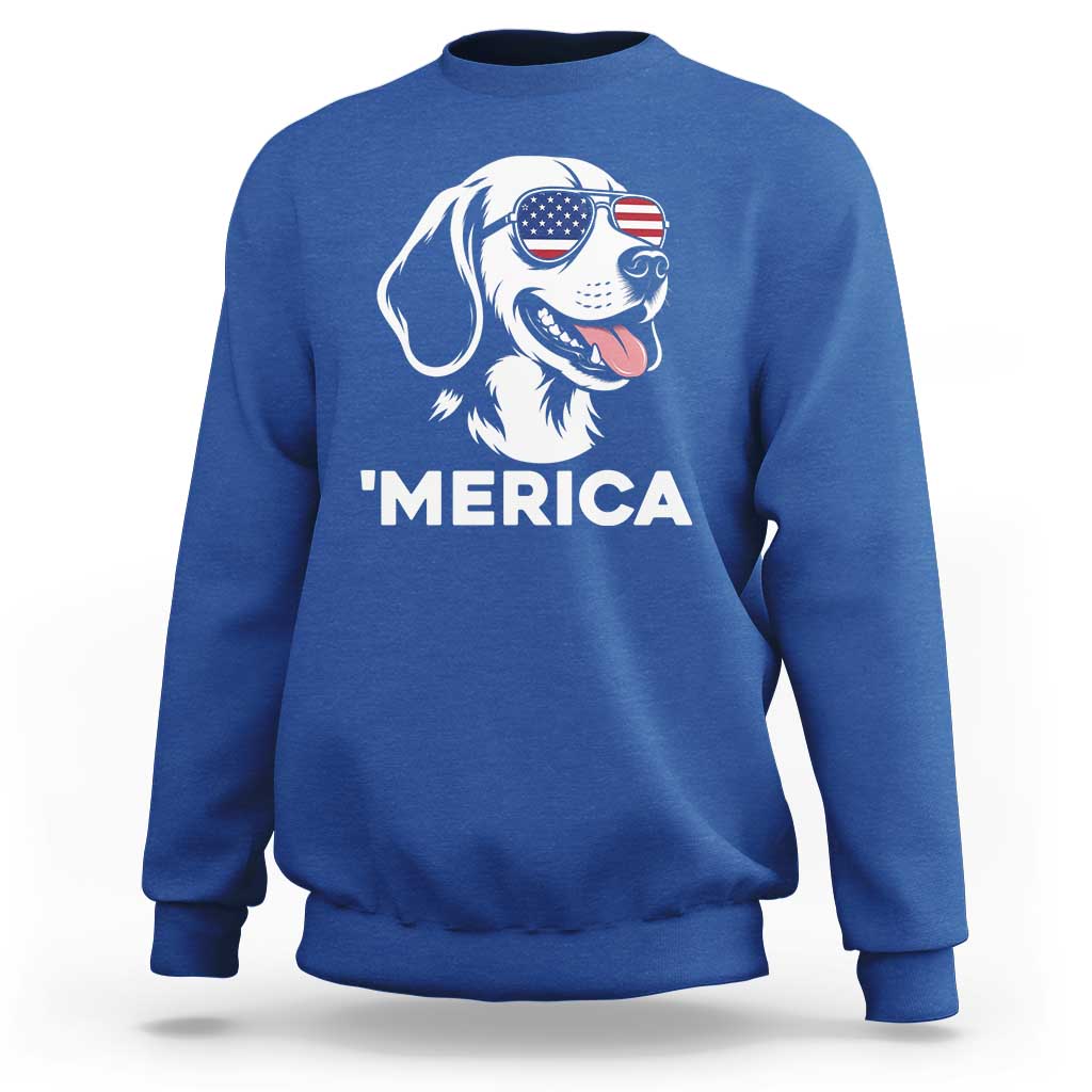 Funny Merica Beagle Lover 4th Of July Sweatshirt Patriotic Dog Gift
