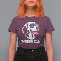 Funny Merica Beagle Lover 4th Of July T Shirt For Women Patriotic Dog Gift