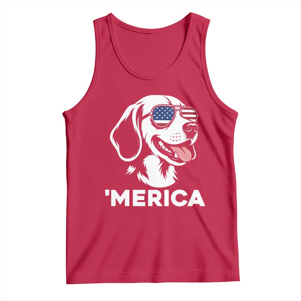 Funny Merica Beagle Lover 4th Of July Tank Top Patriotic Dog Gift