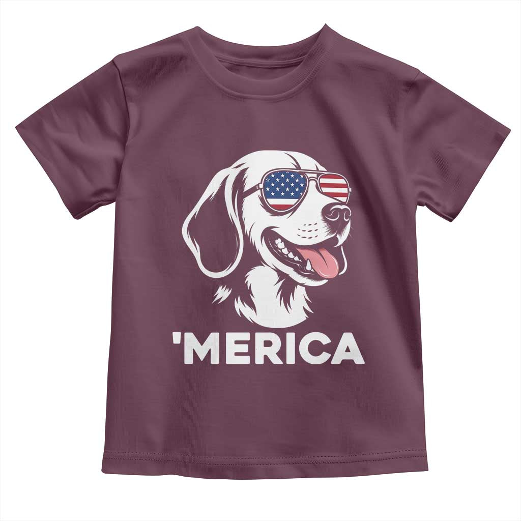 Funny Merica Beagle Lover 4th Of July Toddler T Shirt Patriotic Dog Gift
