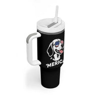 Funny Merica Beagle Lover 4th Of July Tumbler With Handle Patriotic Dog Gift