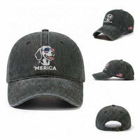 Funny Merica Beagle Lover 4th Of July Washed Cotton Baseball Cap Patriotic Dog Gift